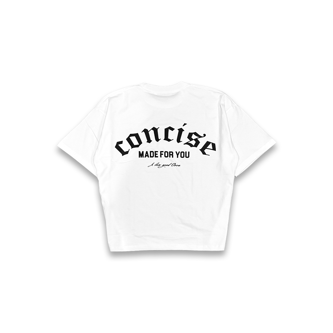 arched logo oversized shirt white.