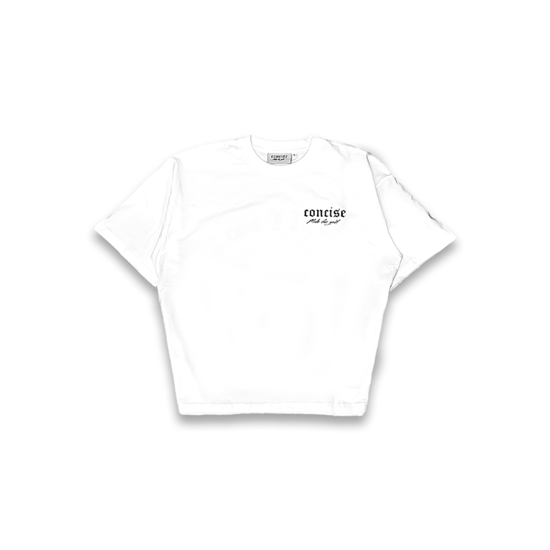 arched logo oversized shirt white.