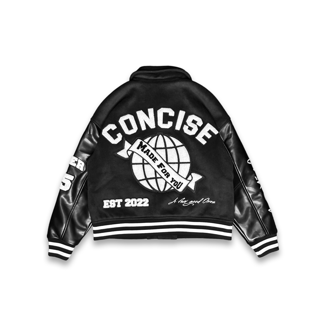 cropped varsity jacket black.