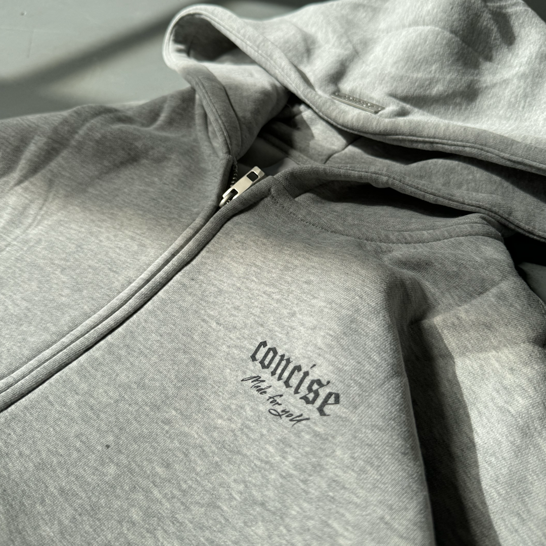 zip-up gray.