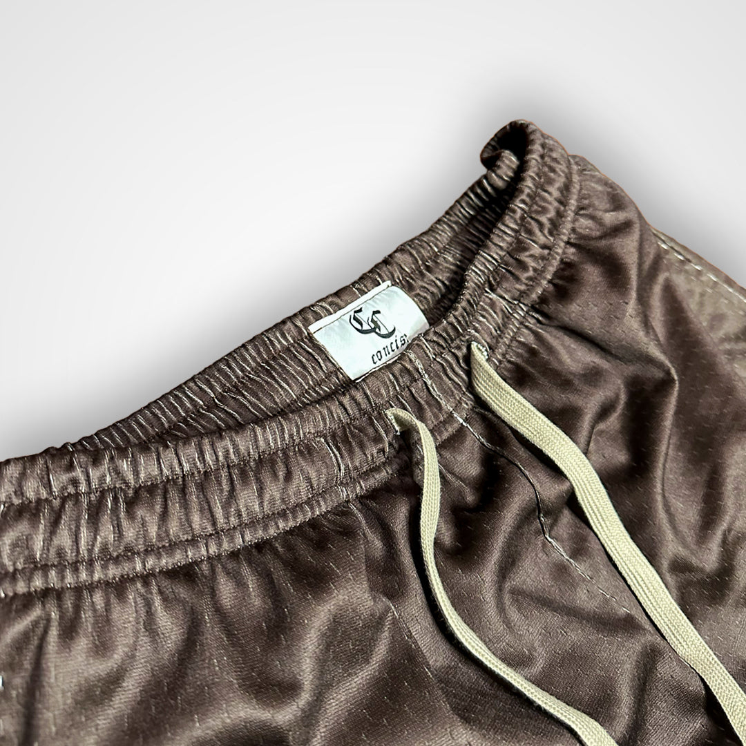 mesh shorts brown.